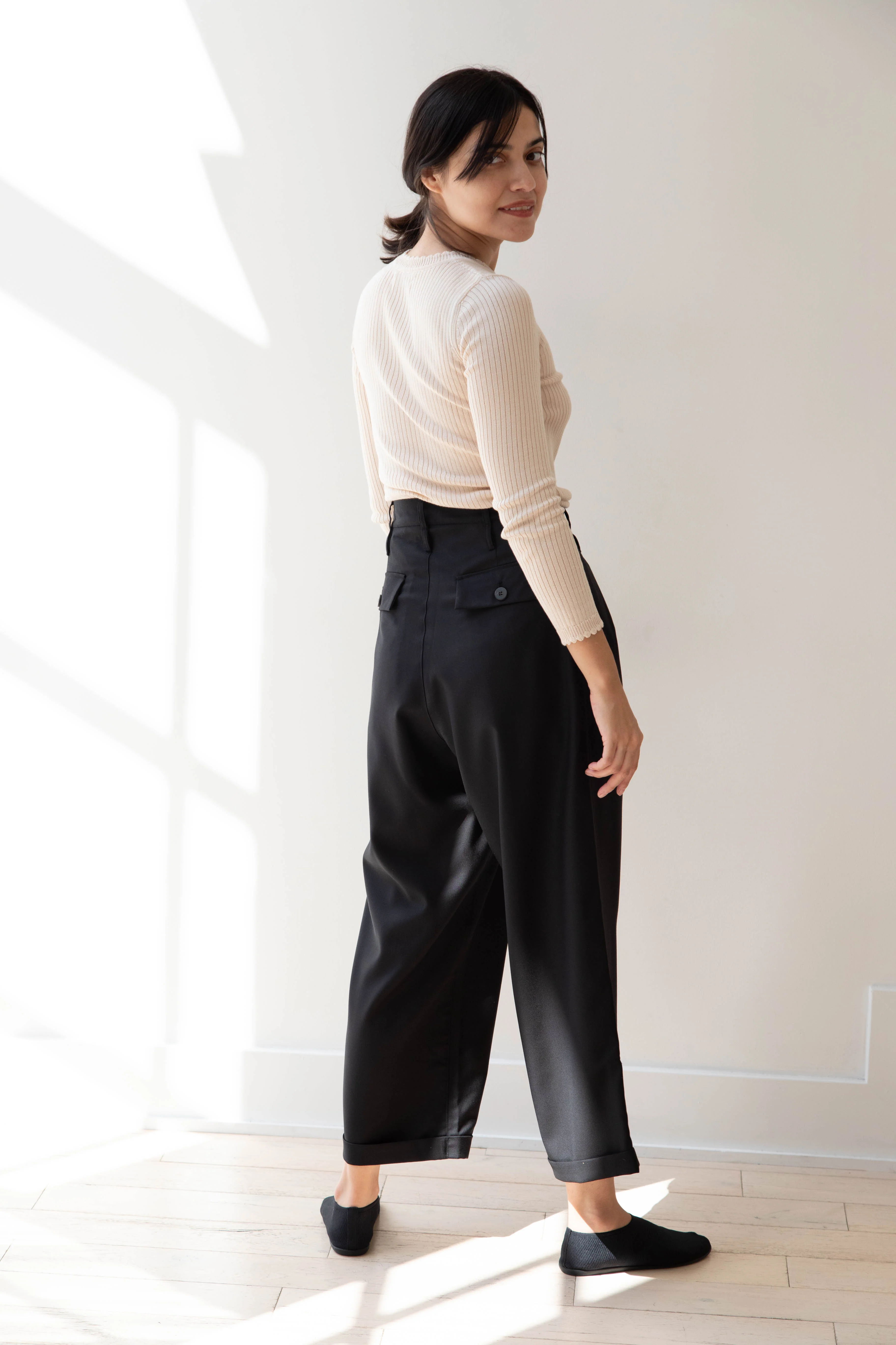 Wright & Doyle | Double Pleat Trousers in Ebony - Image 17