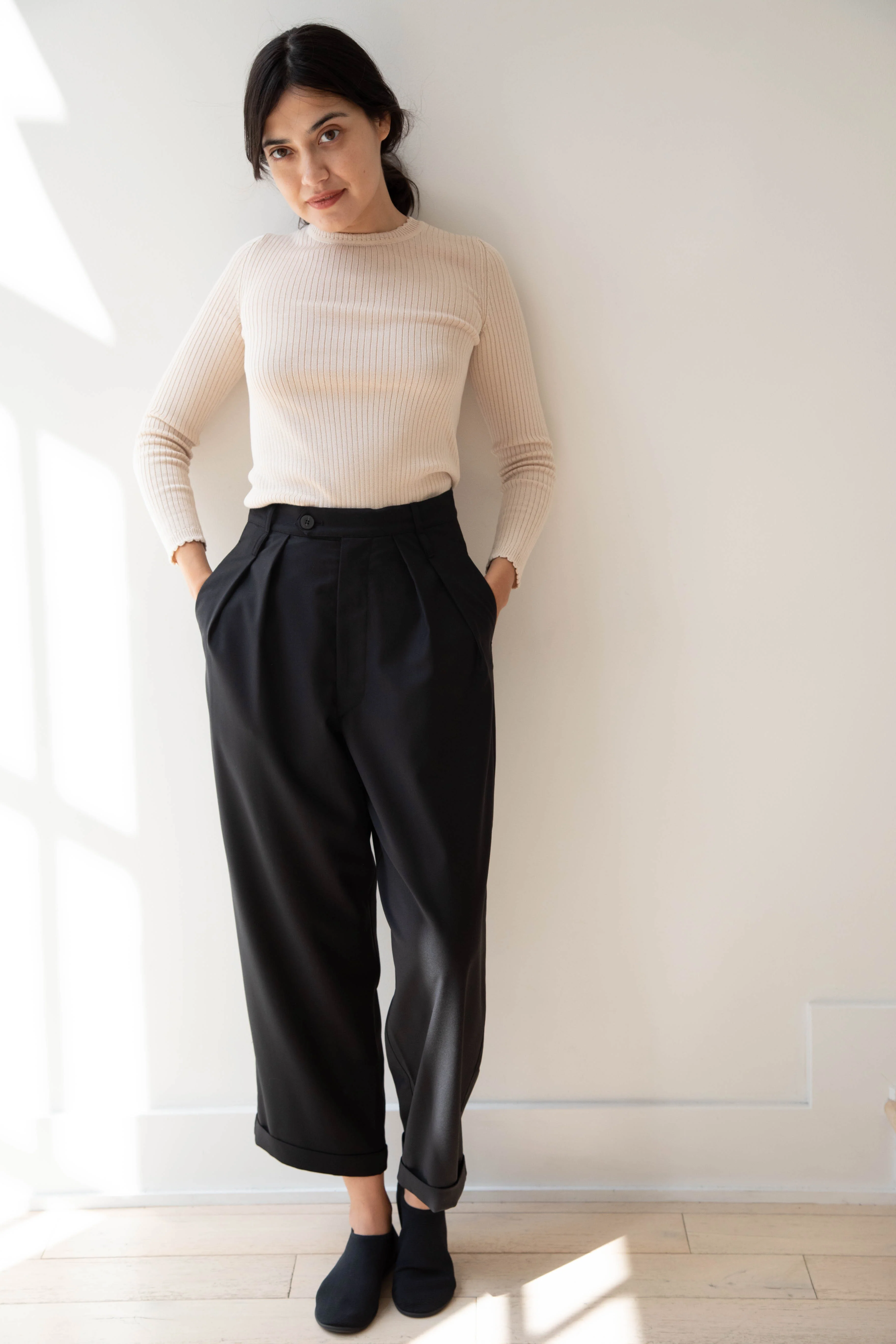 Wright & Doyle | Double Pleat Trousers in Ebony - Image 24
