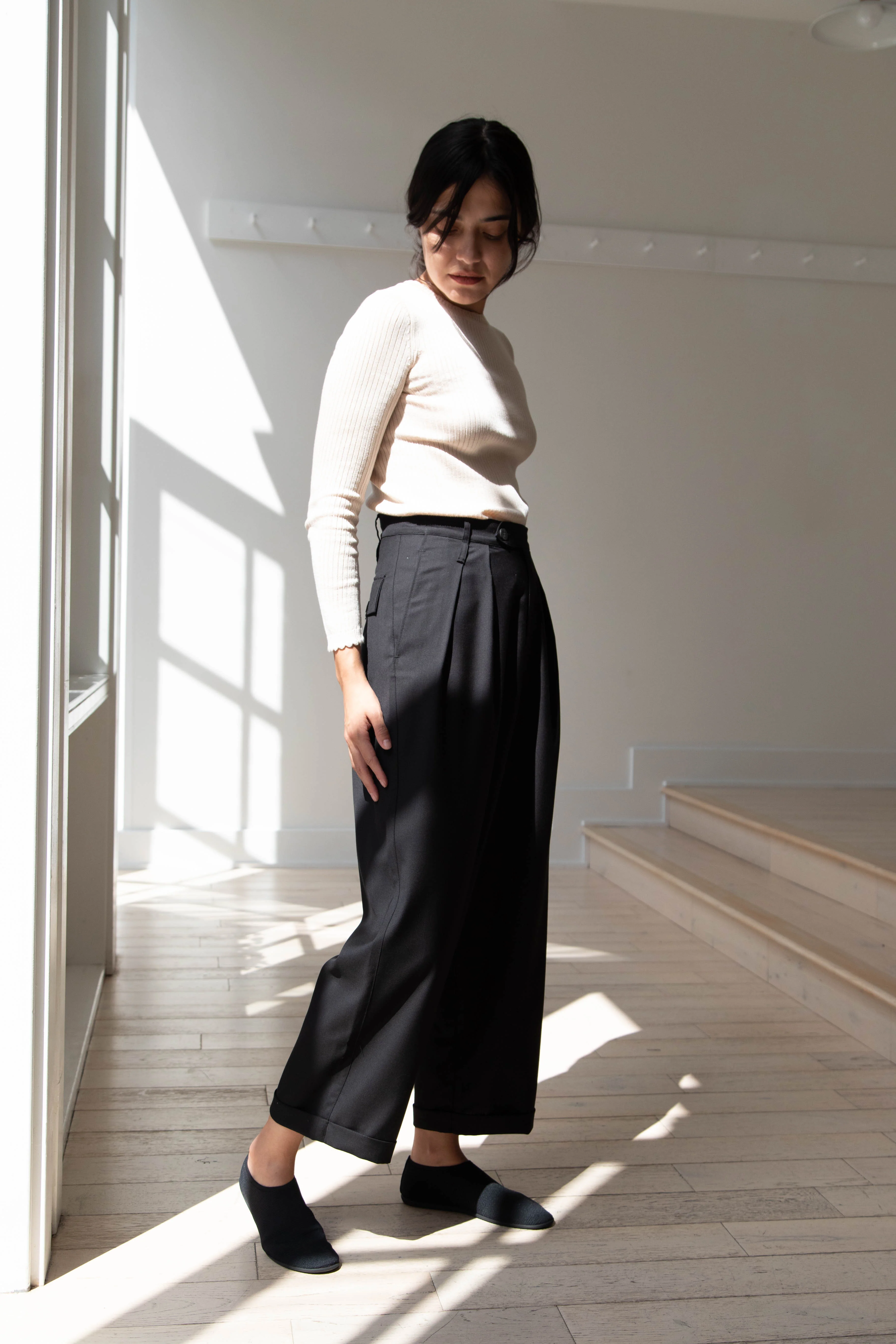 Wright & Doyle | Double Pleat Trousers in Ebony - Image 8