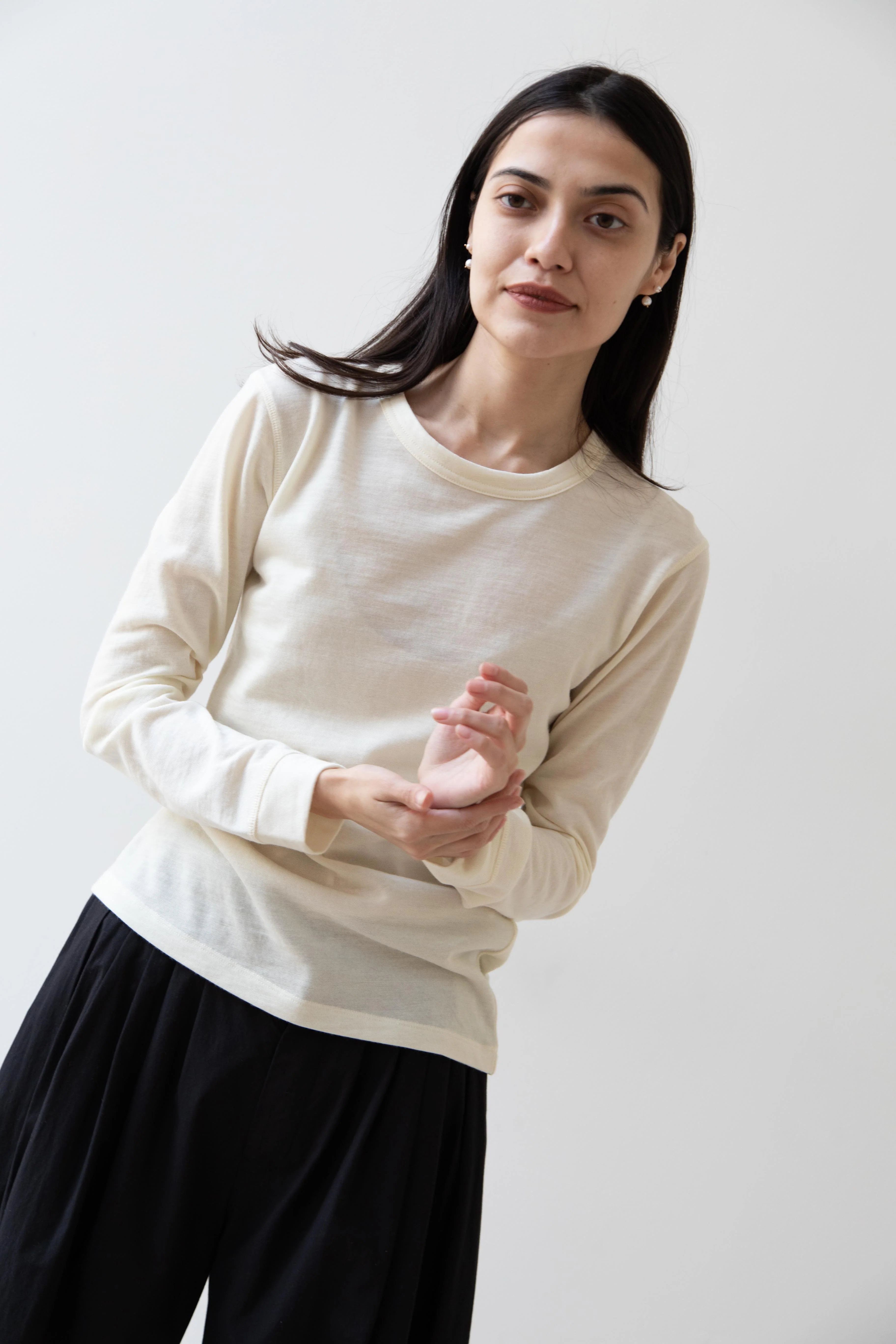 Wright & Doyle | Merino Longsleeve Shirt in Chalk - Image 16